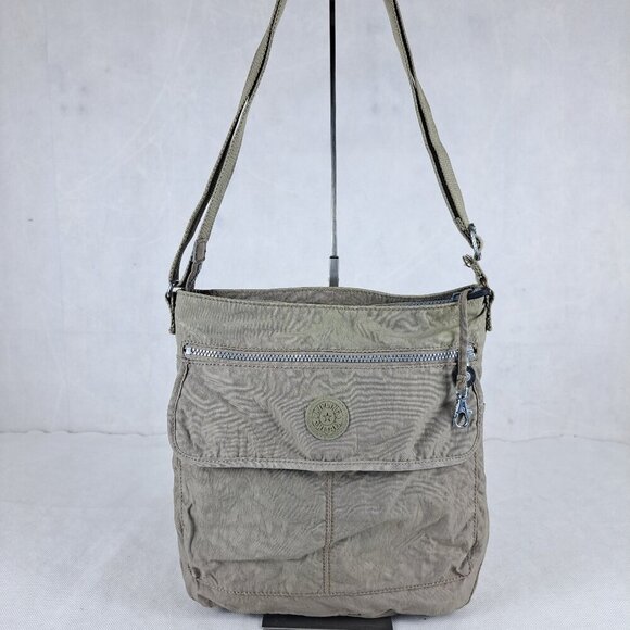 Kipling Khaki Crossbody Bag - Classic Style - AUTHENTIC - Made in China - Picture 1 of 14